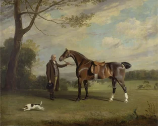 Ženich hraběte ze Shrewsbury drží lovce, kolem 1800 (olej na plátně)