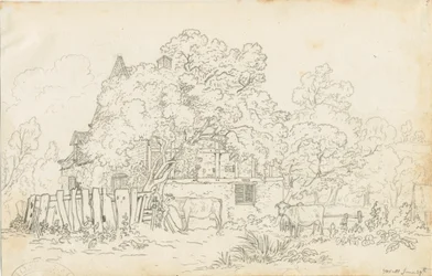 Yoxall - Old Farm House: kresba tužkou, nd [c 1815]