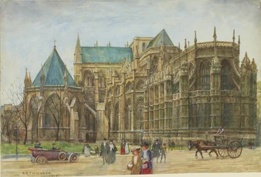 Pohled na kapli Jindřicha VII ve Westminsterském opatství, 1913 (wc na papíře)