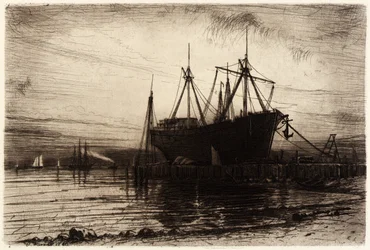 Západ slunce, záliv Gowanus