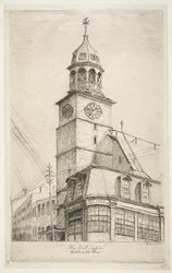 The Post Office, Middle Dutch Church from Scenes of Old New York, 1870.
