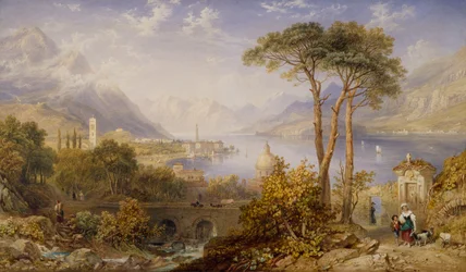 Jezero Como (akvarel na papíře)