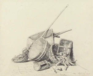 Zátiší s kolečkem a košíky, 27. dubna 1840