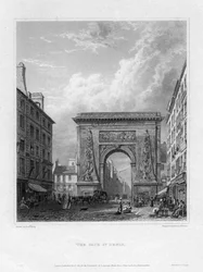 Porte Saint-Denis, Paříž, Francie, 1820