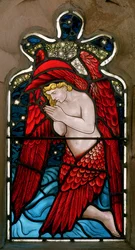 Alnwick, St Michael & St Paul, James Powell & Sons, Henry Holiday, Kneeling Angel, 1878