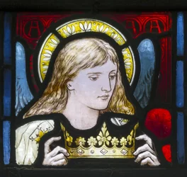 Kirkstall, St Stephen, Heaton Butler & Bayne, Henry Holiday, Head Of A Maiden, cca 1870