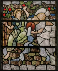 Ó vy zelené věci, detail okna Benedicite, kolem roku 1895