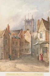 Wolverhampton - Kostel svatého Petra: akvarel, 1844
