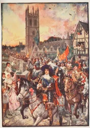 Princ Rupert v Oxfordu, jde do bitvy, ilustrace z 