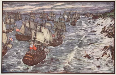 Quiberon Bay, 1759, ilustrace z 