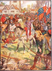 Povstání rolníků, ilustrace z „Dějiny Anglie“ od Rudyarda Kiplinga, 1911