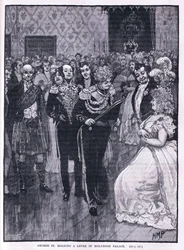 George IV drží hráz v paláci Holyrood 1822