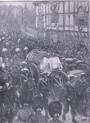Pohřeb královny, poslední fáze, ilustrace z Cassells History of England, 1900s