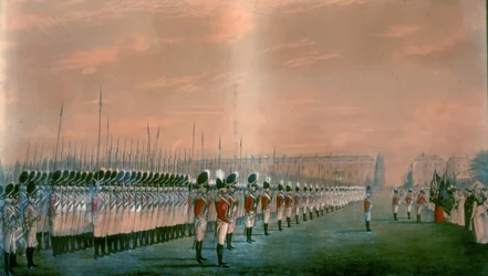 Prezentace barev druhému regimentu dobrovolníků Royal East India na Lord