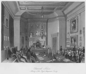 Somerset House. Setkání Royal Antiquarian Society, c1841
