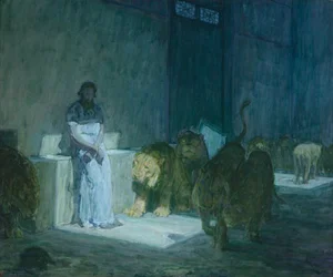 Daniel v jámě lvů, 1907-18 (olej na papíře na plátně)
