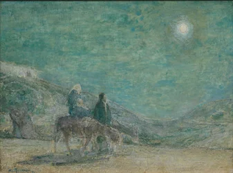 Útěk do Egypta, asi 1916 (olej na dřevěné desce)