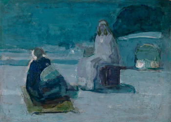 Studie pro Krista a Nikodéma na střeše, ca. 1923.