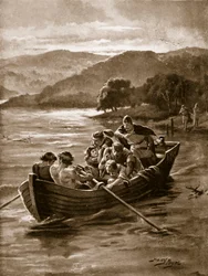 Elfwaldovi synové se utopili ve Windermere, ilustrace z 