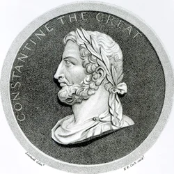 Portrét Konstantina Velikého, z „Dějiny úpadku a pádu Římské říše“, svazek 5 Strana 49, Edward Gibbon, 1808