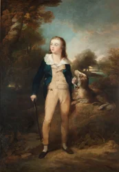 Mistr Cathcart a pes, asi 1810 (olej na plátně)