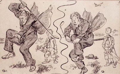 Frustrace na golfovém hřišti, ilustrace z časopisu 