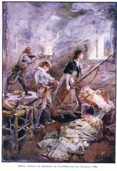 Hrdinská obrana Madeleine de Vercheres a jejích bratrů 1692, cca 1920