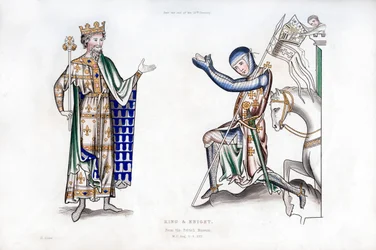 Král a rytíř, konec 12. století, 1843.