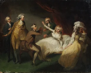 Camilla se zotavuje z mdlob, ilustrace scény z 