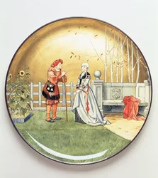 Šestý věk člověka, ilustrace Shakespearových The Seven Ages of Man, nabíjecí deska od Minton
