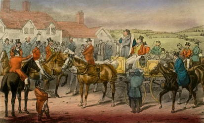 Pan Jorrocks prohlašuje svou neschopnost přihlásit se k odběru Surrey Stag-hounds, 1838