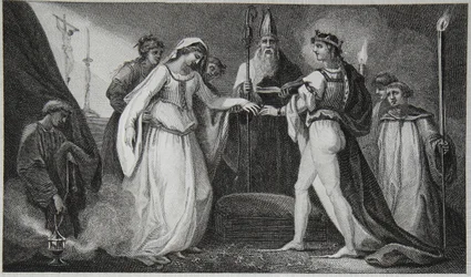 Manželství Jindřicha Prvního, vyryto Delatrem, ilustrace z 
