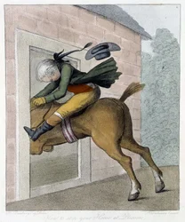 Meway zastavit svého koně - v „“anglických karikaturách o jezdeckých způsobech“, nemocný. od H. W. Bunbury, ed. John Stockdale