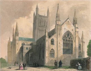 Worcesterská katedrála, North West View, 1836