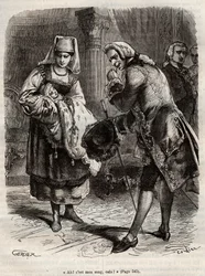 Narození Louise Auguste, vévodkyně z Augustenborgu (rytina)