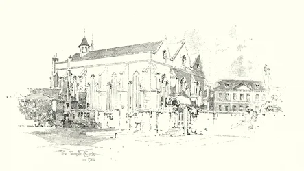 The Temple Church, Londýn, v roce 1761 (litho)