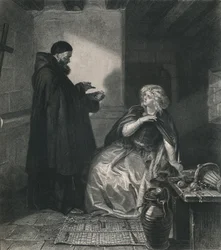 Julie v cele mnicha Lawrence Romeo a Julie, c1870