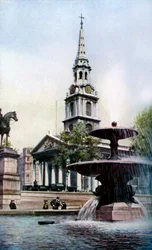 Kostel St Martin-in-the-Fields, Trafalgar Square, Londýn, c1930.