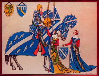 Sir Geoffrey Luttrell, jeho manželka a snacha, c1340, 1926
