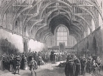 Státní soud ve Westminster Hall v době Alžběty I