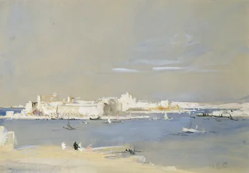 The Harbour, Valletta, Malta (wc a barva karoserie na tónovaném papíře)