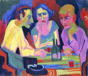 Tři lidé u stolu, 1924