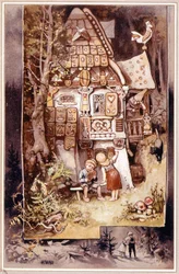 Jeníček a Mařenka, pohádka bratří Grimmů - ilustrace Hermanna Vogela