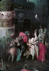 Pokušení svatého Antonína Detail centrálního panelu triptychu, mezi 1495 a 1515