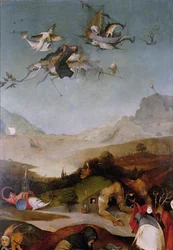 Pokušení svatého Antonína Detail levého křídla triptychu, mezi lety 1495 a 1515