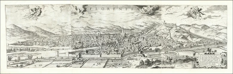 Pohled na Florencii z roku 1557 od Hieronyma Cocka, vydaný v roce 1601 Paulem van der Houve