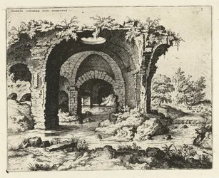 Gezicht op een ruïne te Rome Incerte cvivsdam rvine prospectvs (title on object) Romeinse ruïnes (series title)   1330641   cs       czech Successfully Translated  Original: Christ and the Samaritan Woman (John 4), one of four scenes from the Life of Chris