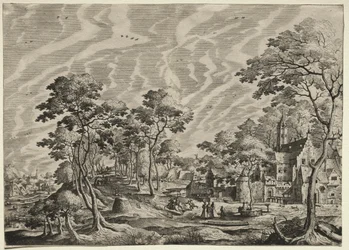 Krajina se zámkem vpravo, 1630.