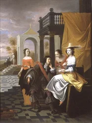 Džentlmen platící soud, 1661 (panel)