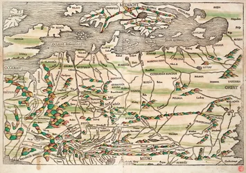 Mapa střední a severní Evropy